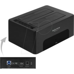 DELOCK 64187 - Estación de acoplamiento, copia y borrado 2.5"/3.5" HDD/S