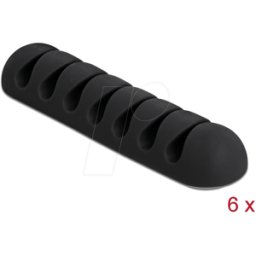 DELOCK 18348 - Portacables con 7 pasamuros Juego de 6 piezas negro