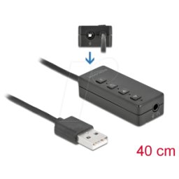 DELOCK 66731 - Tarjeta de sonido, externa, control de teclas, USB 2.0