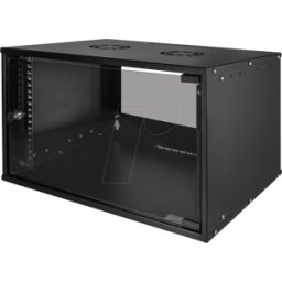 LOGILINK W06C55B - Armario de pared de 19" ECO, 6 U, ensamblado, negro