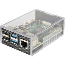 FREI RPI CASE CARBON - Housing for Raspberry Pi 4, carbon/transparent