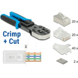DELOCK 86450 - Juego de herramientas de crimpado y corte de red RJ45