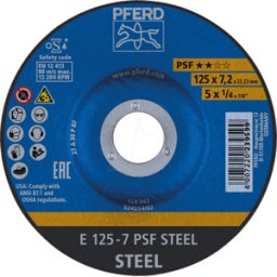 PFERD TOOLS PFERD 69298071 - DISCOS DE DESBASTE E 125-7 PSF ACERO (5)