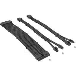 DELOCK 84541 - Juego de cables alargadores PSU de 30 cm, 6 piezas, negro