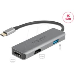 DELOCK 87780 - Adaptador USB Type-C™ Dual HDMI con 4K 60 Hz y puerto USB