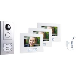 M-E ME 41439 - Juego de intercomunicador de puerta con vídeo, casa de 3
