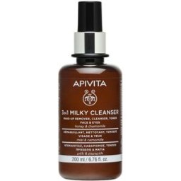 Apivita 3 En 1 Leche Limpiadora rostro y ojos - Limpiador facial y desmaquillante 200 ml