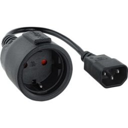 Nanocable Cable Adaptador de Alimentación C14 p/ Schuko 0.25 M Negro