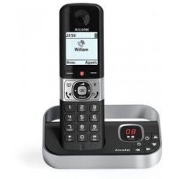 Alcatel F890 Teléfono DECT Identificador de llamadas Negro, Plata