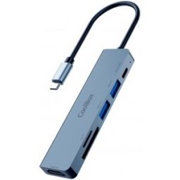 CoolBox MINIDOCK C61 ALUMINIO USB-C A HDMI 4K/2xUSB-A/USB-C PD/SD/MICROSD PC/MAC/CONSOLAS