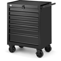 HBM Carro de herramientas 7 cajones, negro