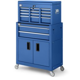 Carro de herramientas HBM con armario superior incluido, azul, modelo 2