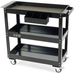 HBM Carro de herramientas deluxe de 3 capas, 76 cm