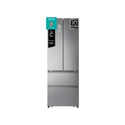 Frigorífico Hisense Puerta Francesa 485L C Plata Acero Inoxidable Pantalla LED