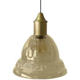 Tosel Lámpara de suspensión campanilla metal vidrio oro D16,5 cm