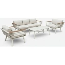 Kactus Republic Conjunto de jardín TORONTO 4 pz, blanco en aluminio