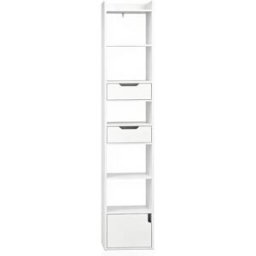 REDOM Estantería de madera blanco 33x181x24 cm