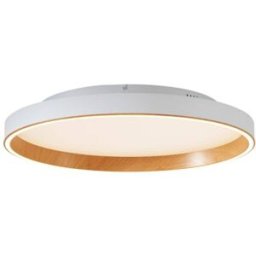 QAZQA Plafón diseño blanco madera led 60 cm