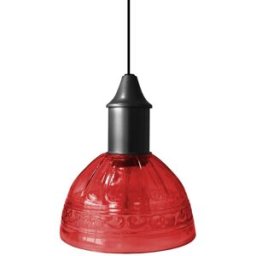Tosel Lámpara de suspensión campana metal vidrio rojo D16 cm