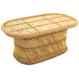 Wanderlust deco Mesa auxiliar de bambú marrón 102x65x45