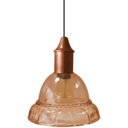 Tosel Lámpara de suspensión vidrio naranja D16 cm