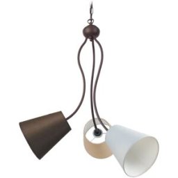Tosel Lampara de techo tres brazos metal marrón pantalla multicolor
