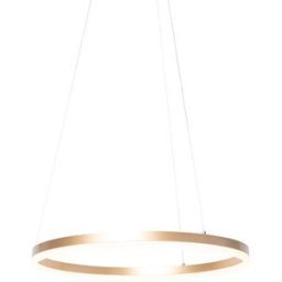 QAZQA Lámpara colgante diseño dorado 60 cm incl. Led 3 pasos regulable