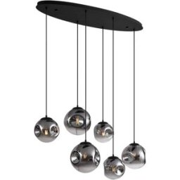 QAZQA Lámpara colgante art déco negra ahumado