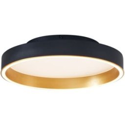 QAZQA Plafón diseño negro dorado led 40 cm