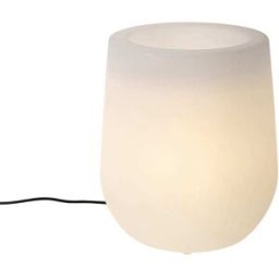 QAZQA Lámpara de pie exterior maceta blanca ip44 wifi a60