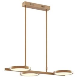 QAZQA Lámpara de techo dorada con led regulable de 3 luces