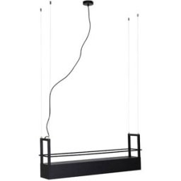 QAZQA Lámpara colgante industrial negra con cremallera 4 luces gu10