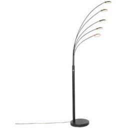 QAZQA Lámpara de pie negra led 5 luces