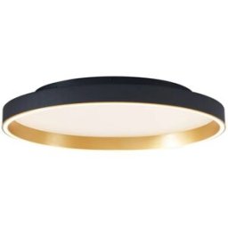 QAZQA Plafón diseño negro dorado led 60 cm