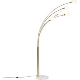 QAZQA Lámpara de pie art deco oro 5-luces