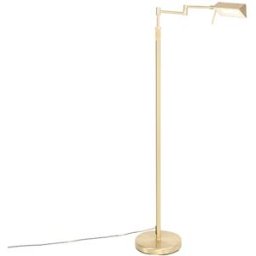 QAZQA Lámpara pie latón led dimmer táctil