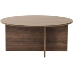 Calicosy Mesa de centro con tablero redondeado l90 cm - nogal