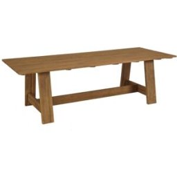MACABANE Mesa de comedor de jardín de 250 x 100 cm de madera de teca reciclada