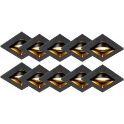 QAZQA Set de 10 focos empotrables negros wifi gu10