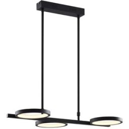 QAZQA Lámpara de techo negra con led regulable de 3 luces