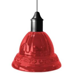 Tosel Lámpara de suspensión campanilla metal vidrio negro D16,5 cm