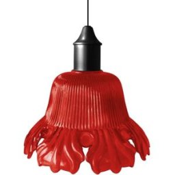 Tosel Lámpara de suspensión campana metaly cristal rojo D23 cm