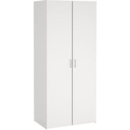 WellHome Armario de madera en color blanco 77,6x49,5x175,4cm