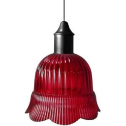 Tosel Lámpara de suspensión de metal y cristal rojo D18,5 cm