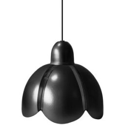 Tosel Lámpara de suspensión campana vidrio negro D17,5 cm