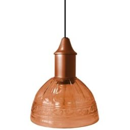 Tosel Lámpara de suspensión metal vidrio naranja D16 cm