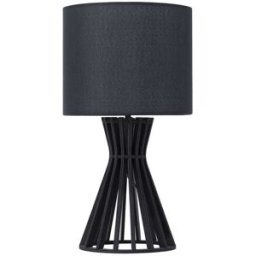 Beliani Lámpara de mesa negro
