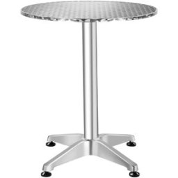 Tectake Mesa bistró, aluminio, plegable, resistente, 67x67x75/115 cm, plateado