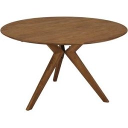 MACABANE Mesa de comedor redonda de madera de teca reciclada, diámetro 130 cm