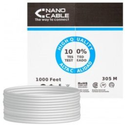 Nanocable CABLE RED RJ45 CAT.6 UTP RIGIDO AWG24, 305 M